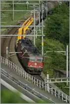 The Re 4/4 II 11266 and an other one with a Cargo train by Riaz. 02.08.2011

