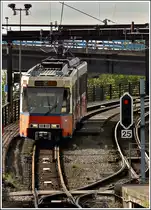 Tram N� 6141 is arriving at the station Charleroi Sud on September 12th, 2009.