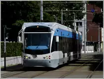 Tram N� 1020 is arriving at the stop Landwehrplatz in Saarbr�cken on May 29th, 2011.