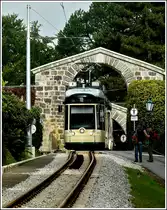 Tram N� 501 of the P�stlingbergbahn is leaving the stop P�stlingberg on September 14th, 2010.
