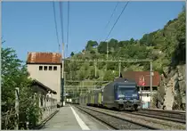 BLS Re465 005-7 with Special Summer Weekend Train in Ausserberg. 
20.08.2011