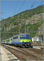 BLS Re 4/4 II is arriving at Brig. 
20. 08.2011