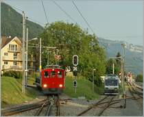 The CEV HGe 2/2 N� 1 is leaving Blonay Station.
02.08.2011