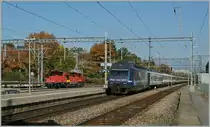 Re 460 050-8  RailAway  is approaching Morges. 
21.10.2011
