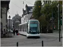A Citadis tram pictured near the Place de la R�publique in Strasbourg on October 30th, 2011.