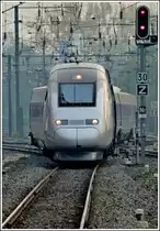 A TGV POS is entering into the main station of Strasbourg on October 29th, 2011.