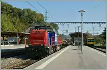 The SBB Am 843 087-8 in Puidoux Chexbres. 
03. 10.2011