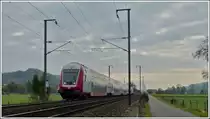 The IR 3712 Luxembourg City - Troisvierges is running through the Alzette valley near Lintgen on October 24th, 2011.