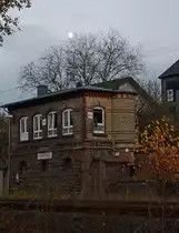 The moon has risen, with the last light: The Switchboard Herdorf East (Ho), at 07.11.2011.