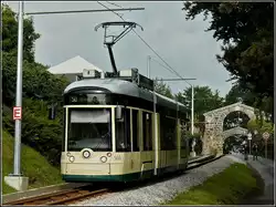 Spårvagn 501 från Pöstlingbergbahn fotograferad i Linz den 14 september 2010.