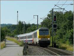 3019 fährt durch die schöne Landschaft bei Lellingen.