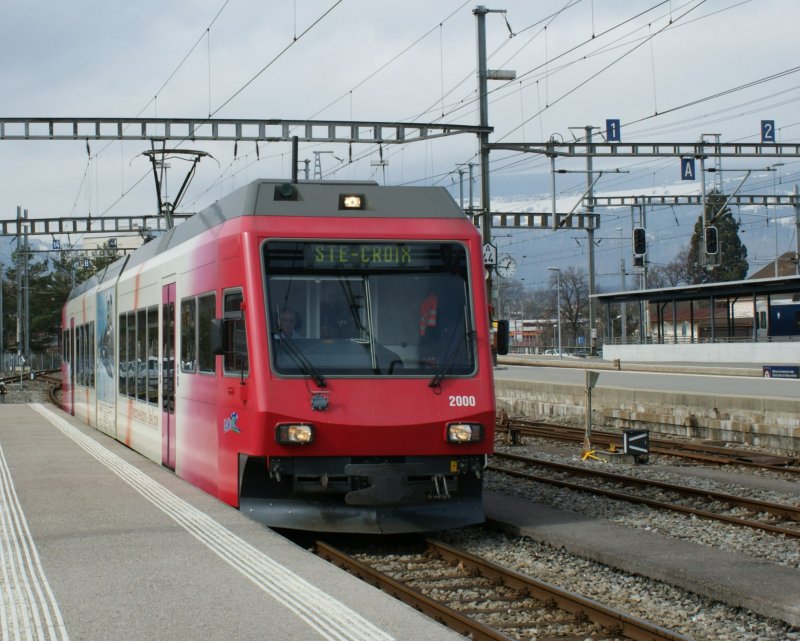 YSteC - GTW is arriving in Yverdon. 
08.03.2009