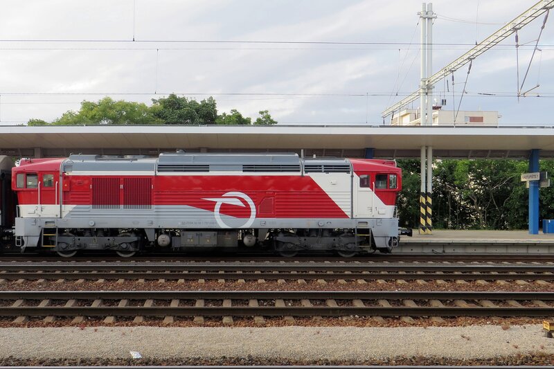 ZSSK 757 016 shows the newest design at Trnava on 22 June 2022
